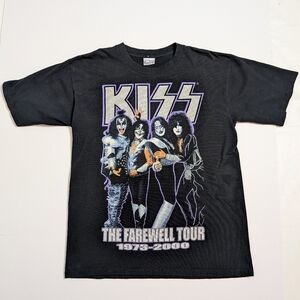 Vintage KISS The Farewell Tour 1973-2000 Single Stitch Short Sleeve Tee‎ Size L
